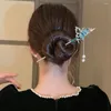 Hårklämmor Tassel Fork Butterfly Stick Cheongsam Hanfu Imitation Pearl Headwear Chopsticks Pinns For Bulls