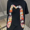 男性と女性の両方のための新しい夏のフッシェンショートTシャツ、小さなシーガルプリントの半袖のアッパーガーメントを備えた韓国語バージョン108479