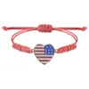 Charm Armband American Independence Day Armband Personlig mode MTI Layered USA Flag Five Pointed Star Pendant Drop Delivery OTPVP