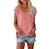 Kvinnors T -skjortor Summer Tops för kvinnor 2024 Casual Loose Fit Short Sleeve Comfy Lightweight Top Fashion Blus Shirt