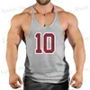 Men's T-Shirts Brand gym clothing cotton singlets no.10 24 bodybuilding stringer tank top men shirt muscle guys slveless vest Tanktop T240419