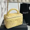 Femmes portables Sac de maquillage crocodile 16 cm avec miroir Designer portefeuille Gold Hardware 8 Color Vintage Vanity Handbag Manding Embraying Underar Bag Carte Carte