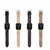 Äkta ko läderklocka för Apple Watch Strap Bands Smartwatch Band Series 3 4 5 6 7 8 9 S3 S4 S5 S6 S7 SE 38mm 40 41mm 42 44mm 45mm 49mm Designer Smart Watches