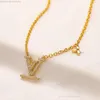 Ne jamais déchaîner la marque de luxe en or 18 carats Louiseviutionbag Designer Pendants Colliers en acier inoxydable Collier Perles de collier 15