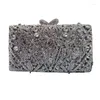 Evening Bags Nigeria Metal Decoration Small Flower Crystal Bag With Clutch Design For Ladies Party Banquets