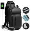 Multifunktion Vattentäta lyftsäckar för män Casual Soft Crossbody Bag USB Laddning av messenger bröstpaket manlig axel Bolsa 240407