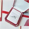 Band Rings Luxury Designer Ring White Stone Material Square Diamond 5-9 Size Fashion Versatile Uni Temperament for Woman High-End Drop Otny3