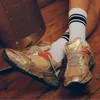 Papa Super Star Designer Golden Shoes Women Casual Sneakers Neue Veröffentlichung Luxusmarke Italien Paillette Klassiker weiß do alte schmutzige Männer lässige Schuh Schnürung Frau Mann Unisex