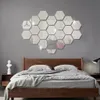 3D Hexagon Mirror Wall Stickers Diy Mirrors Sticker avtagbart självlim estetiska mosaikplattor dekaler hemdekoration 240410