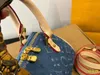 Denim Vintage Designer Umhängetasche Frauen Einkaufstaschen Handtasche Unterarm Geldbeutel Rucksack Gold Hardware Beutel Blue Bag Flower V Handtasche