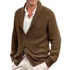 Camiscedores masculinos 2024 Sweater de outono/inverno Cardigan Polo Collar Manga Longa Made
