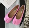 Kvinna slip på loafers mjuka botten mockasins silver platt ballerina singel tabi ninja kvinnor skor med låda