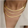 Cadenas Gold Sier Chain Chaile Collar Joyería Cubra Cuba para Hombre Link Hombres Mujeres de acero inoxidable Estilo clásico Cabello de entrega de caída otbe0