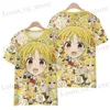 T-shirts voor heren anime manga t-shirts bocchi de rock 3d print strtwear mannen vrouwen mode oversized korte slev t shirt joch ts tops kleding t240419