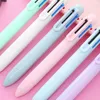 High-looking 6-color Ballpoint Pen Cute Student Stationery Click Girly Heart Color