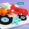 3D Puzzles Kids Wooden Toys 3D Wood Puzzle Cartoon Animals Pognitive Puzzle Early Learning Educational Toys for Children Prezent 240419