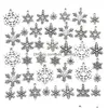 Charms 40Pcs Mix Metal Zinc Alloy Christmas Snowflakes Fit Jewelry Pendant For Diy Necklace Bracelet Making Findingscharms Drop Deli Dhpwo