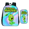 Rugzakken 2 stks set anime mijn zingende monsters kleuterschool tassen cartoon kinderen