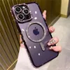 豪華なダイヤモンドグリッター磁気充電iPhoneのシリコンソフトケース15 15 14 13 12 Pro Max Plus 11透明な衝撃プルーフカバー