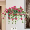 Decorative Flowers 2pcs Artificial Hanging Basket Bougainvillea Silk Vine For Plant Wedding Party Garden Decor