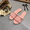 Luxury lightweight soft new designer slipper beach classic flat sandal soled wear resistant indoor slippers for women shoes size 35-42