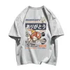 Camiseta para hombres Magikarp impreso Summer de manga corta Summer Kanji Kanji Funny Fish Street Camiseta de gran tamaño ropa 240412