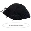 Berets Summer Spring Crochet Bucket Hat Woman Commutes Camping Taking Po Handmade Floppy With Bowknot Decals For Girl