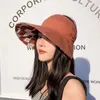 Cappelli larghi Personalità Women Women Summer Oversazed Anti-Ultraviolet Square Beach Cap Hat a doppio lato da sole vuoto