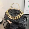 Hobo 2024 Donne di lusso Pink Green Pulnica Borse in oro Spessa catena Stendenger Borse in pelle PUA Clutch