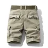 Shorts masculinos de verão masculino multi -bolsões de algodão shorts de algodão homens moda short rápido shorts secos homens ao ar livre shorts militares respiráveis macho quente 240419 240419