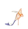 Women039S Leather Sophia Webster Sandals Butterfly Open Toe med en enda stränghälsstorlek 34429996200