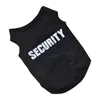 ملابس الكلاب 2 PCS Pet Winter Clother Puppy Cat Vest T Shirt Coat Dress Sweater "Security" Black S L