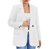 Abiti da donna femminile blazer autunno a colore solido bavaglio a bottone a bottone a bottone a V Warm formale a V Plus size cuscinetti da lavoro