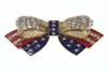 Gold Placing Crystal Email Flag American Bowknot Brooch Brooch Veteran Jewelry Campagne Brooches2585665