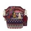 Sac à cordon de style ethnique Sac seau de glands tissés Bohemian Bohemian Sacs de bodal de messager à un épaule pour femmes