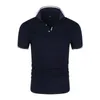 2024 New Polo Neck T-shirt Casual Solid Color Short Sleeve High Quality Mens Slim Fit Polo Shirt Mens Business T-shirt 240415