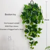 装飾的な花人工植物壁緑の植物アイビーリーフプラスチックガーランドブドウの偽の葉を吊るしたラテックス
