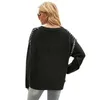 Kvinnors tröjor Autumn/Winter New Women's Loose Casual Sticked Top stor ärm i lång ärm Pullover -tröja Plus -storlek T -skjorta toppar