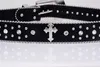 Black Cross Rivet Belt Graved Buckle Hingestone Decor PU Belt Hip Hop Jeans Pantalon Punk Punk Cowboy Cowboy Cowgirl 246 240419