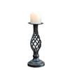 Bandlers Retro Candlestick Ornements Metal Hollow Holder Wedding Moudlelight Dîner accessoires durables et beaux