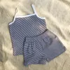 Kleidung Sets Sommer Mode -Säuglings -Set Baby Jungen Mädchen Kleidung Baumwollstreifen ärmellose Weste Tops Shorts lässig
