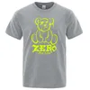 Men's T Shirts Zero Hug Given Green Bear Kawaii Print Short Sleeve Oversized Sweat T-Shirt Summer Personality Clothes Hip Hop Cotton Men