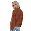 Pulls aux femmes Automne / hiver Nouvelle couleur unie continue torsadé à demi-cou challe à manches longues Pullor tricot en t-shirt Taille