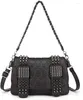 Torby talii Goth Nit Torka na ramię punk Punk Skull Pu skórzana łańcuch TOTE TOTE Black Portfel Y2K Torebka Bolsos