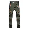 Men's Pants NUONEKO Softshell Winter Hiking Waterproof & Windproof Warm Fleece Thick Reflective Outdoor Sports Trousers
