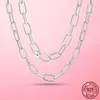 Kedjor 2024 Me Chain Necklace 925 Silver Link for Women Charms Fina smycken 45 cm 50 cm