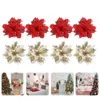 Kwiaty dekoracyjne 24pcs poinsettia świąteczna sztuczne świąteczne drzewo ozdoby kwiatowe realistyczne kwiatowe bukiet girland