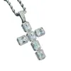 2024 CHOUCONG HIP HOP CROSS PENDANT Vintage smycken 10kt vitt guldfyllning prinsessa klipp 5a kubik zirkon cz diamant ädelstenar fest strand kvinnor halsband för män gåva