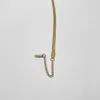 Moda łańcuchowa Nowy złoty kolor płaski łańcuch 4 mm 40 cm + 5 cm sznurki ze stali nierdzewnej Dobry naszyjnik biżuteria smyczka wisiorek lobster 12pc D240419