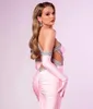 Luxus formelle Abendkleider Einfache Meerjungfrau 2024 ärmellose sexy hohl glatte Satin Beach Party Promkleider GLOVOVELESS